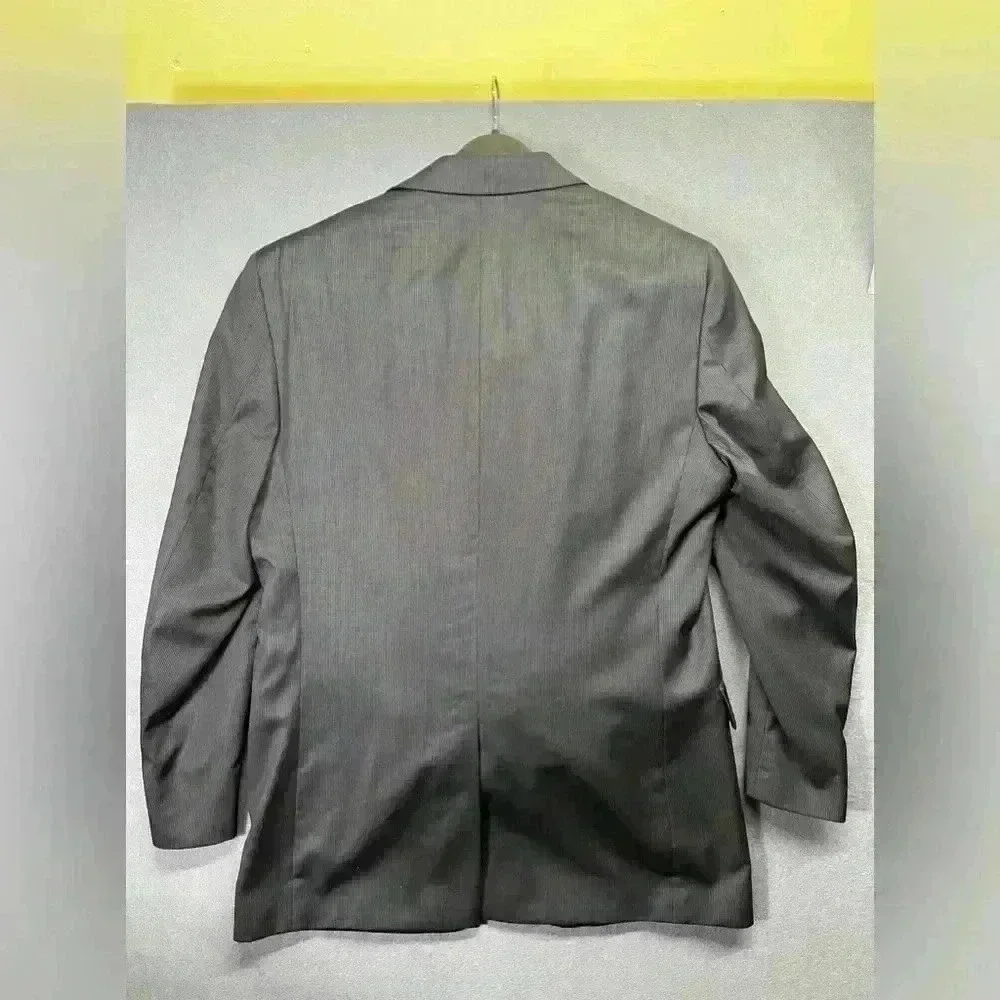 Jos. A Bank 2pc 100% Wool Suit Blazer 43L & Pants 36 Men's‎ GUC Gray Black Nice